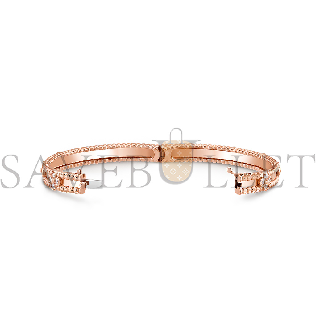 v*n cl*f arpels perlÉe sweet clovers bracelet, extra small model - rose gold, Di*m*nd  vcarp6x000